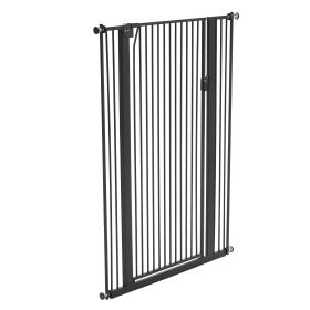Extra Tall Pet Gate for Cats, 29-41 in Adjustable Width, 56 in High Dog Gate, with Pressure Mount Kit and Wall Mount Kit, 1.3 in Narrow Bar Spaci