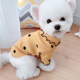 DogDot turtleneck dog bottoming shirt (Color: Yellow, size: XL)